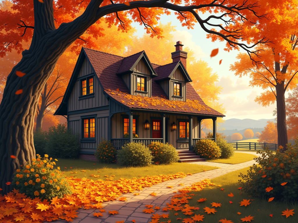 Charming Fall Vibes: Cozy Cottage Wallpapers